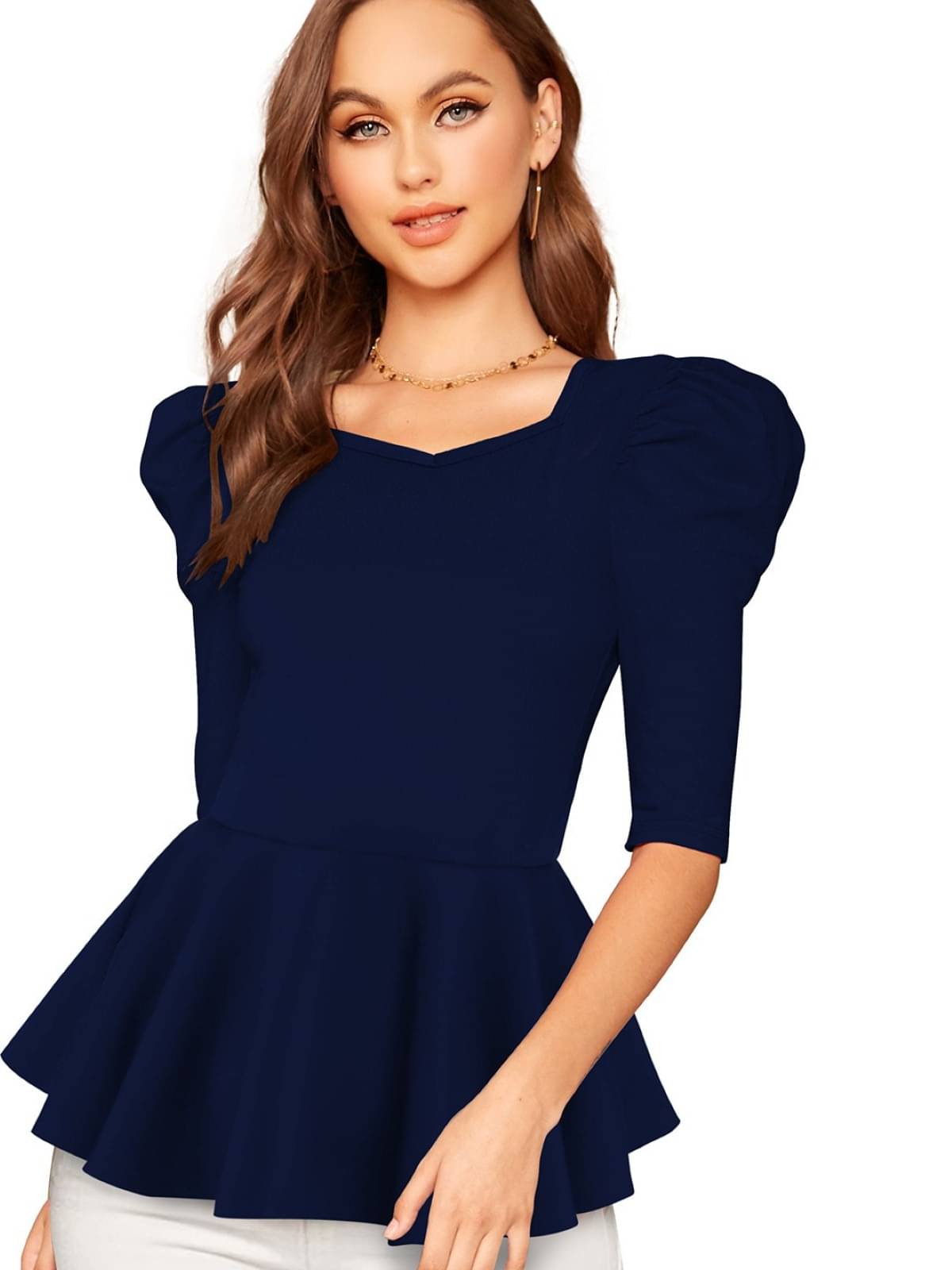     			LONDON BELLY Women's Polyester Regular Top ( Blue )
