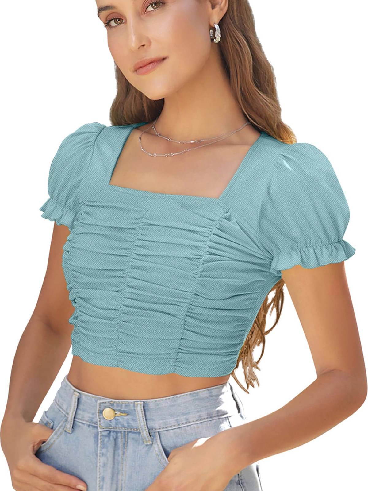     			LONDON BELLY Women's Cotton Blend Regular Top ( Green )