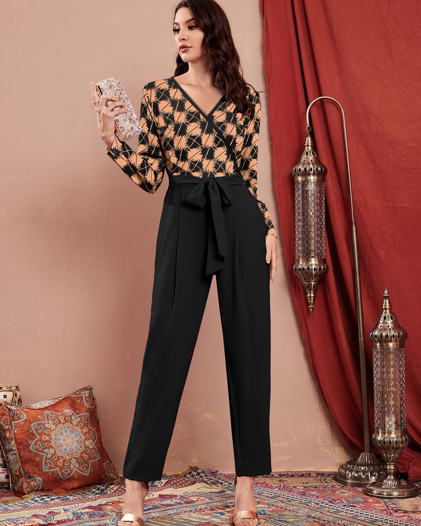 LONDON BELLY Multicolor Cotton Blend Regular Fit Women's Jumpsuit ( Pack of 1 ) LONDON BELLY Multicolor Cotton Blend Regular Fit Women's Jumpsuit ( Pack of 1 )