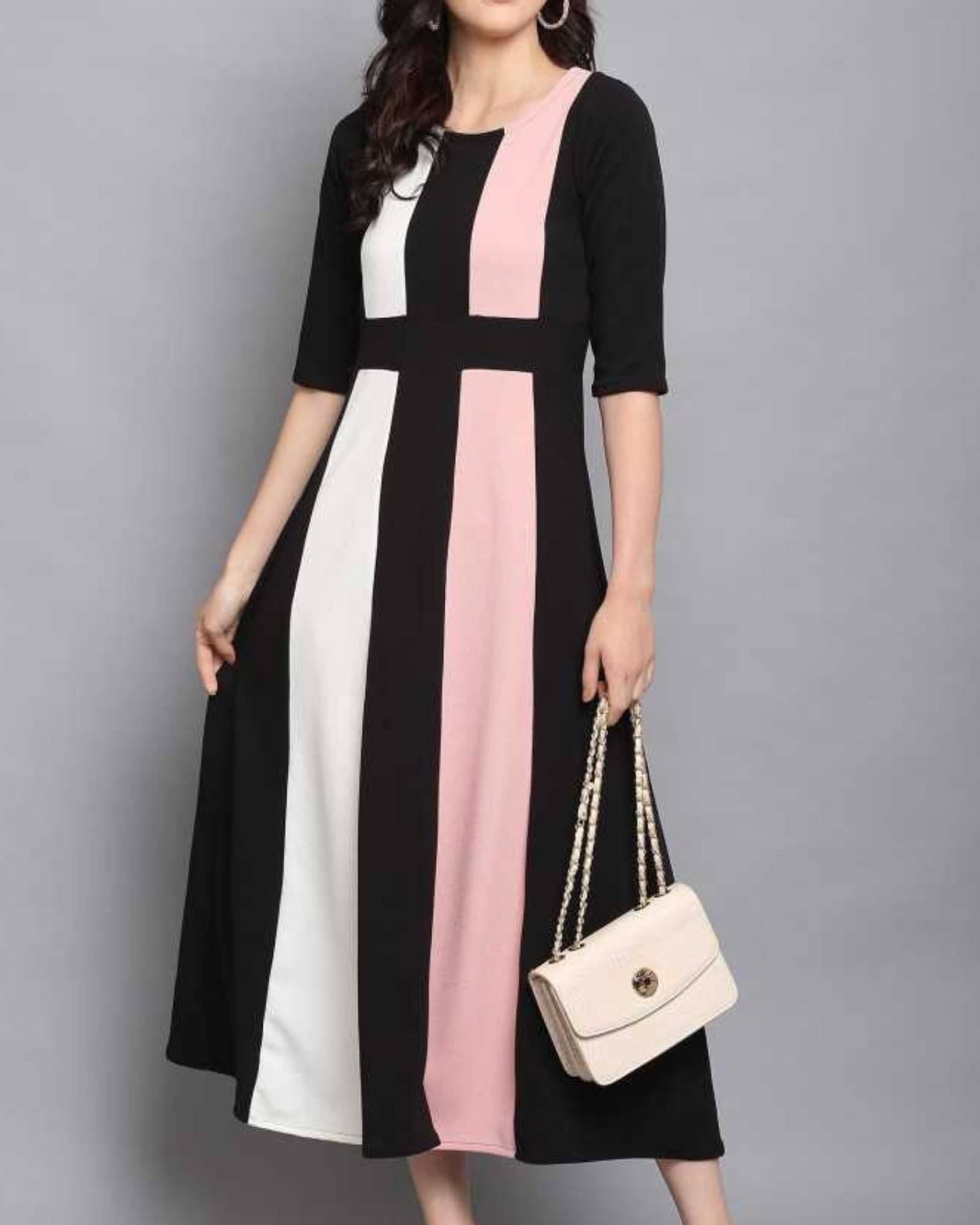     			LONDON BELLY Women Polyester Solid Maxi ( Pink )