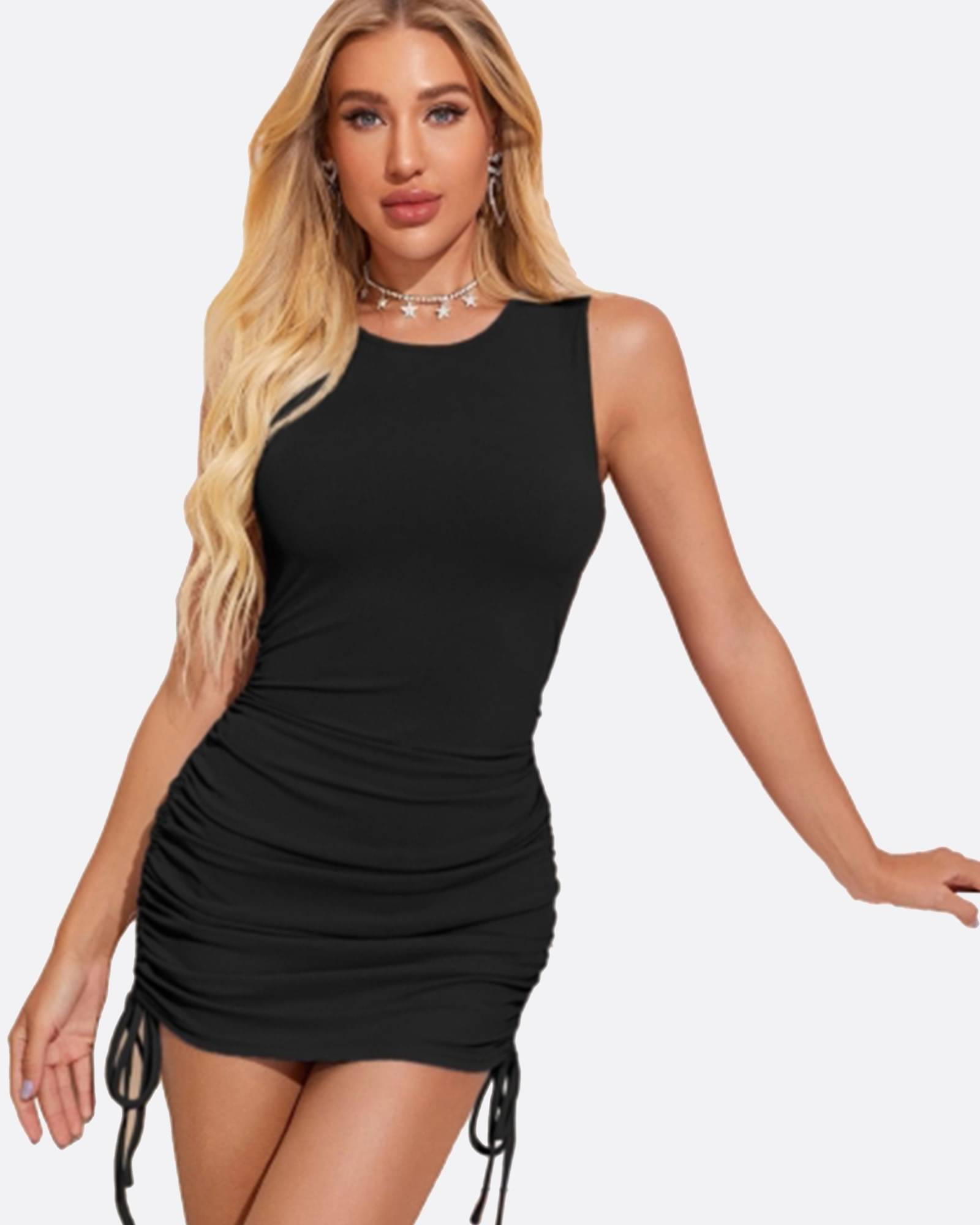LONDON BELLY Women Polyester Solid Bodycon Dress ( Black ) LONDON BELLY Women Polyester Solid Bodycon Dress ( Black )