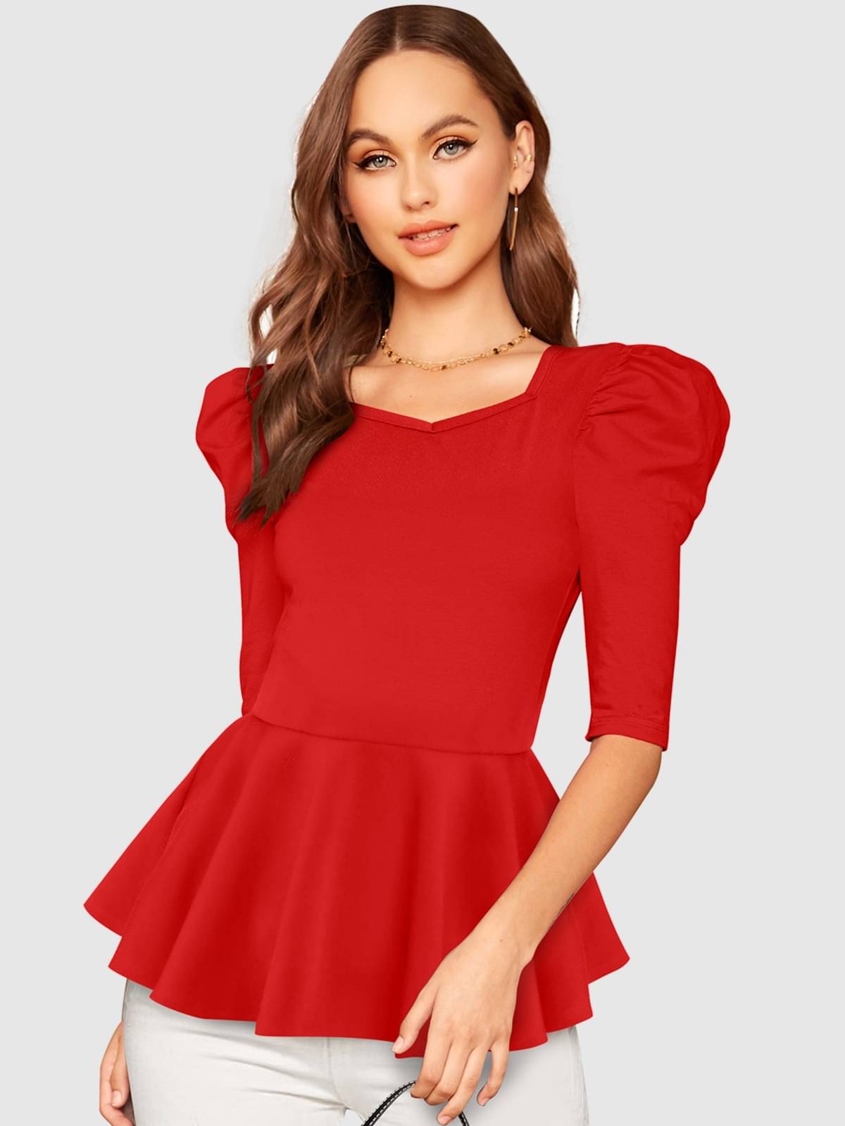     			LONDON BELLY Women's Polyester Regular Top ( Red )