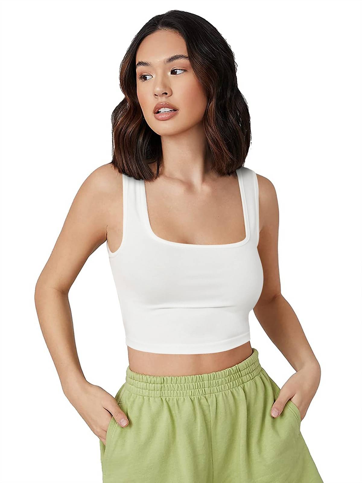     			LONDON BELLY White Polyester Women's Tank Top ( Pack of 1 )