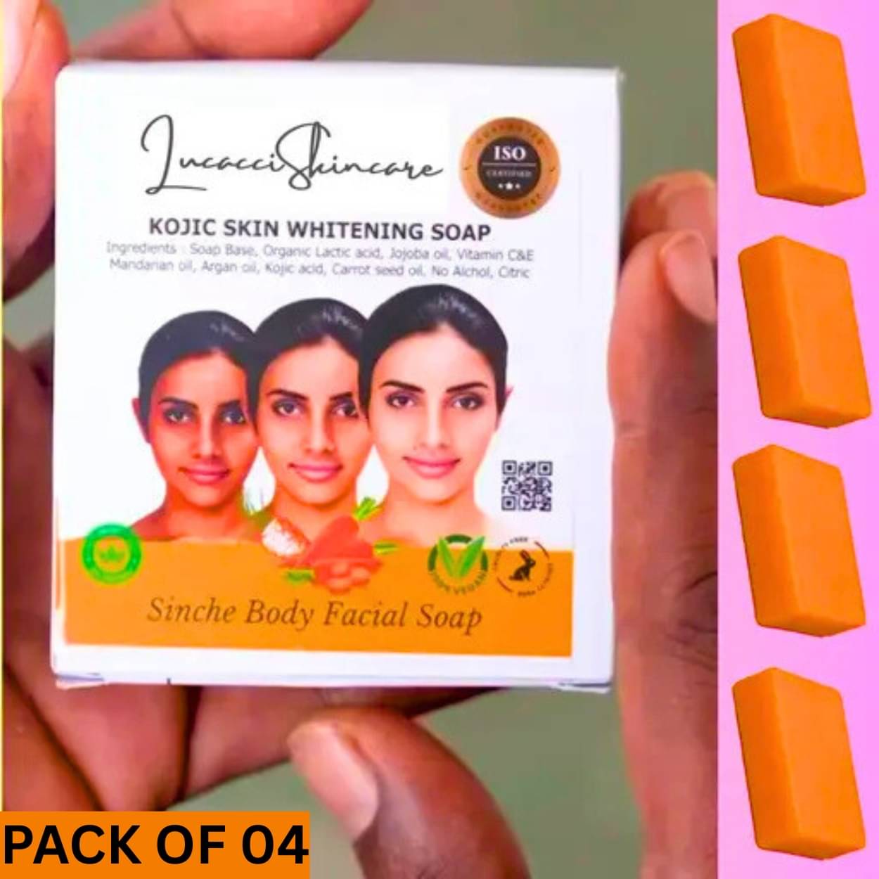     			LUCACCI Skin Whitening Soap for All Skin Type ( Pack of 4 )