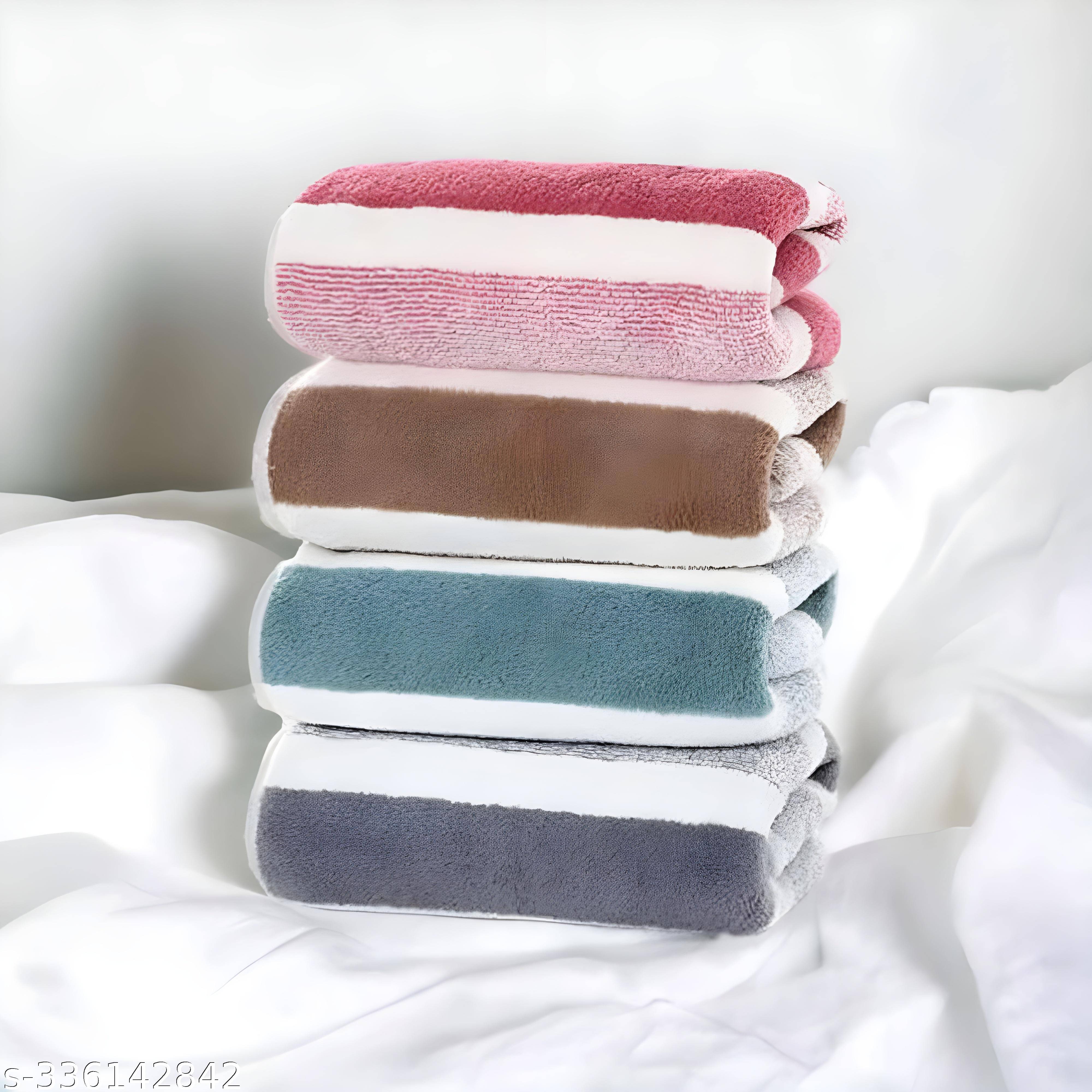     			MILAP Pack of 4 Microfibre 250-300 -GSM Hand Towel ( Multicolor )