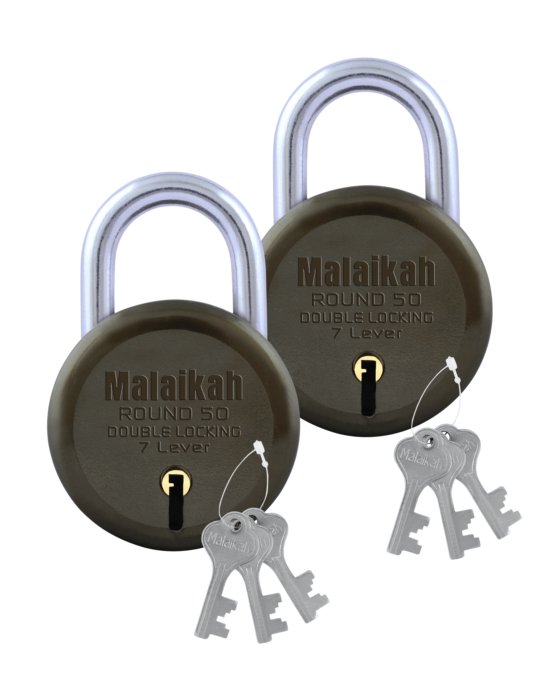 Malaikah Dark Green Round 50 Double Locking 7 Lever Comes With 3 Pack Of 2     			Malaikah Dark Green Round 50 Double Locking 7 Lever Comes With 3 Pack Of 2