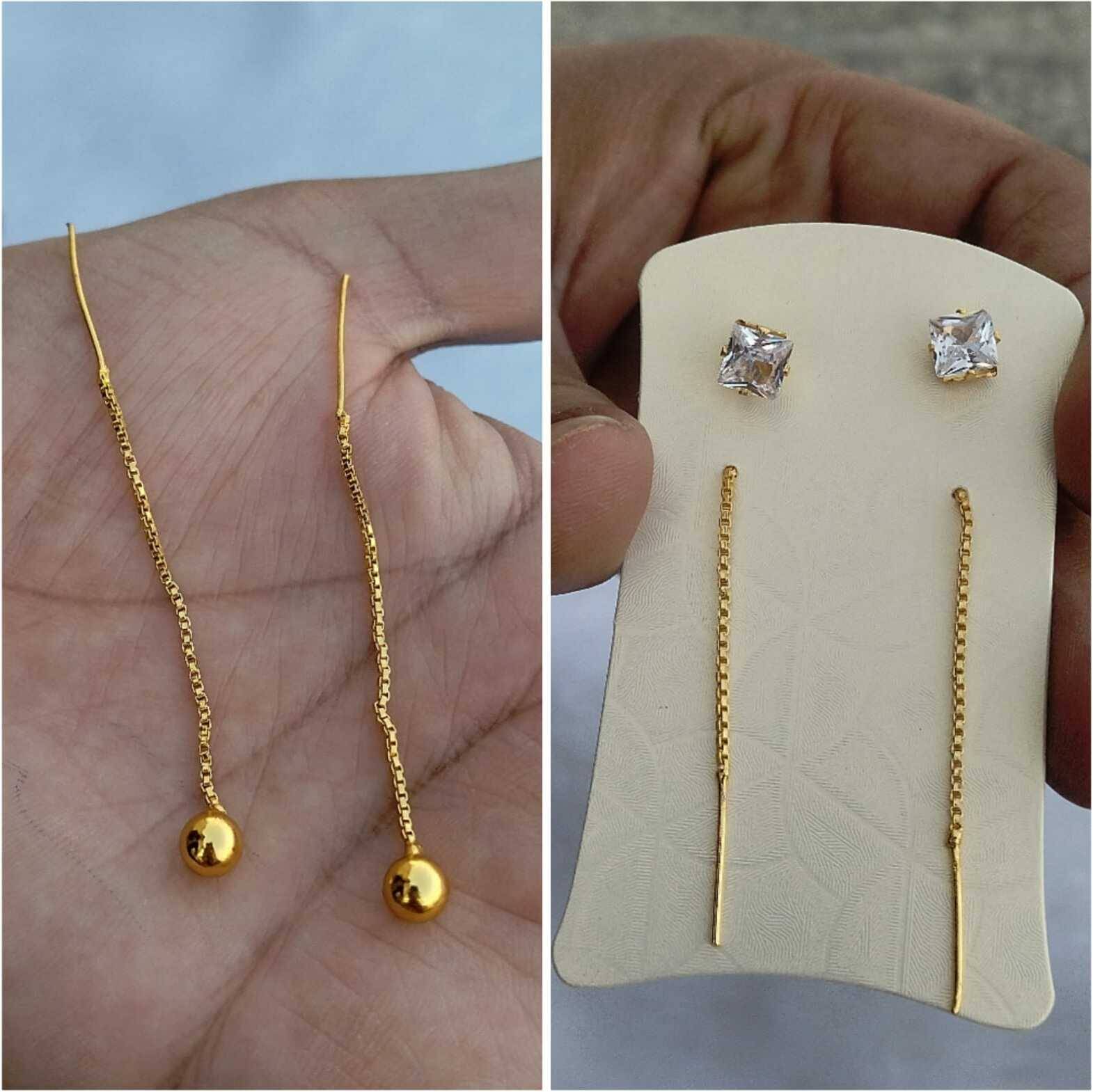     			Mehak Creation Gold Threader Earrings ( Pack of 1 )