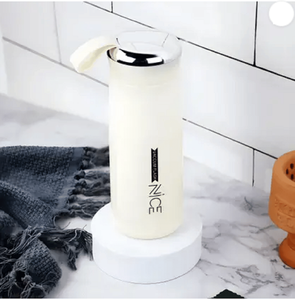     			Qin Pin Water Bottle for Work, School & Office Use White Glass Water Bottle 400 mL ( Set of 1 )