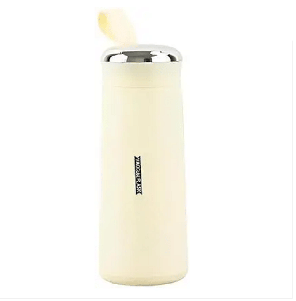     			Qin Pin Water Bottle for Work, School & Office Use Yellow Glass Water Bottle 400 mL ( Set of 1 )