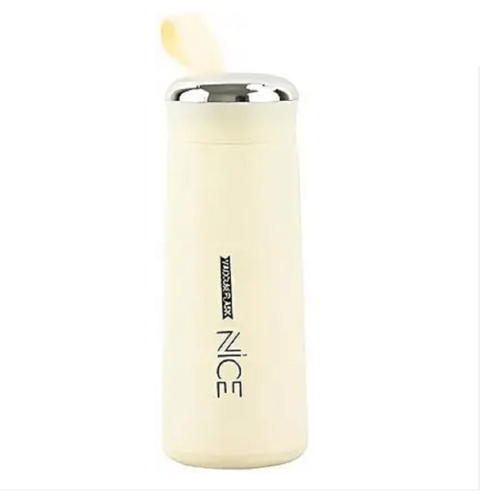     			Qin Pin Water Bottle for Work, School & Office Use Yellow Glass Water Bottle 400 mL ( Set of 1 )