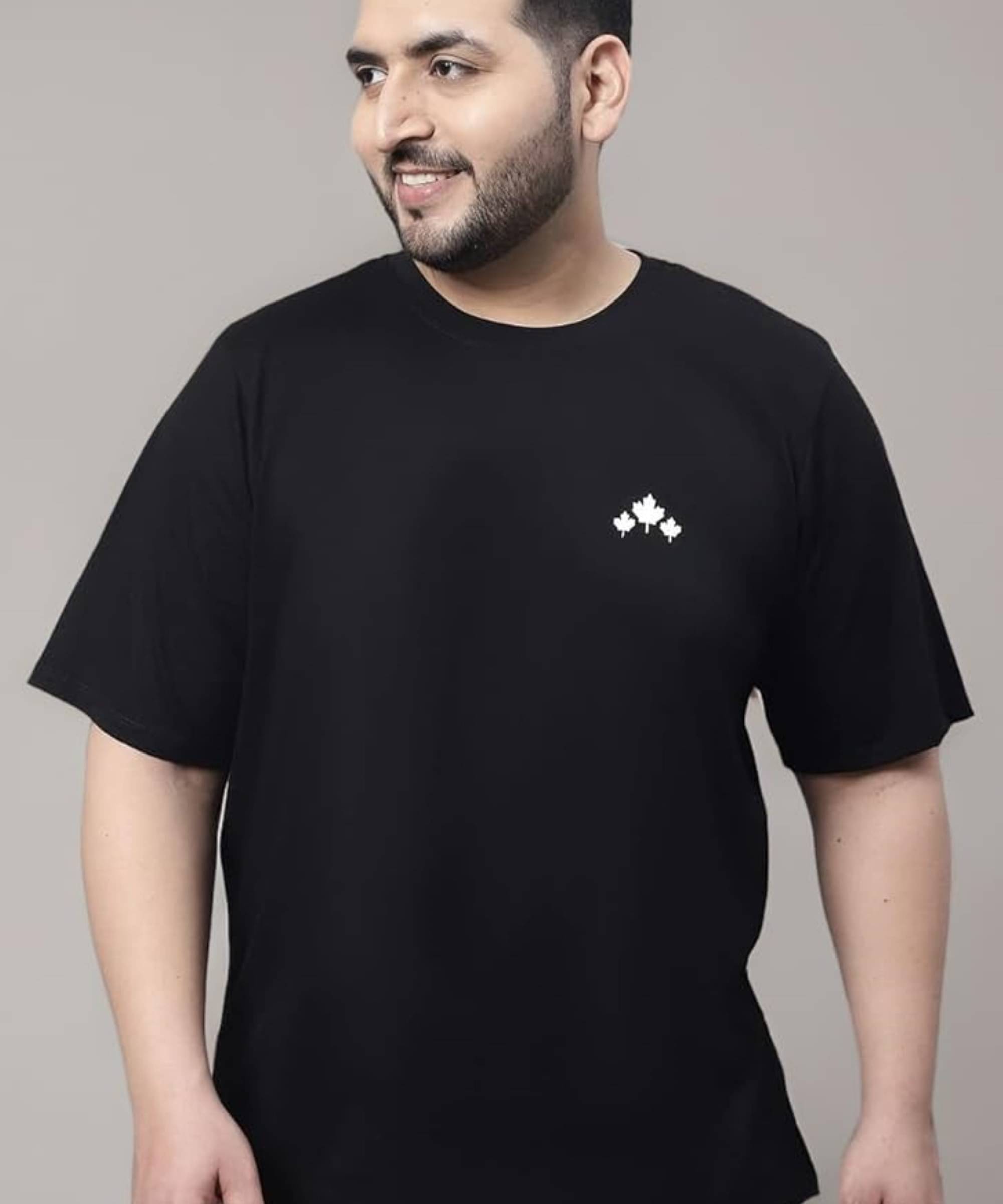 RF RAVES Cotton Blend Oversized Fit Printed Half Sleeves Men's Round T-Shirt - Black ( Pack of 1 ) RF RAVES Cotton Blend Oversized Fit Printed Half Sleeves Men's Round T-Shirt - Black ( Pack of 1 )