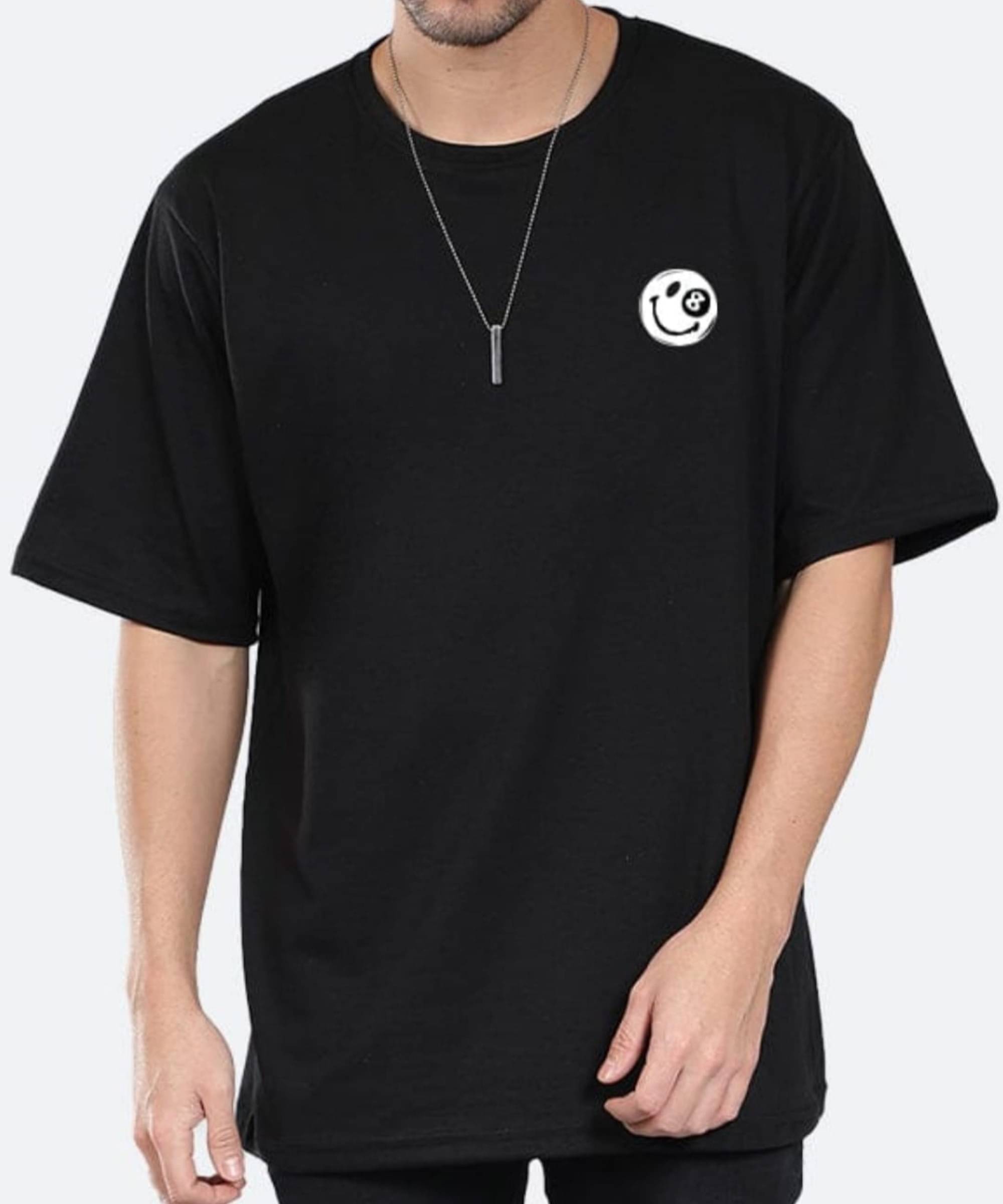 RF RAVES Cotton Blend Oversized Fit Printed Half Sleeves Men's Round T-Shirt - Black ( Pack of 1 ) RF RAVES Cotton Blend Oversized Fit Printed Half Sleeves Men's Round T-Shirt - Black ( Pack of 1 )