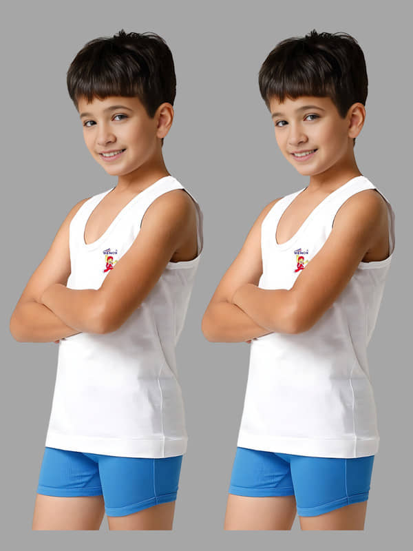 Renox Pack of 2 Boys Cotton Vest ( White ) - Nightwear & Loungewear | Buy online on ZillyBuy