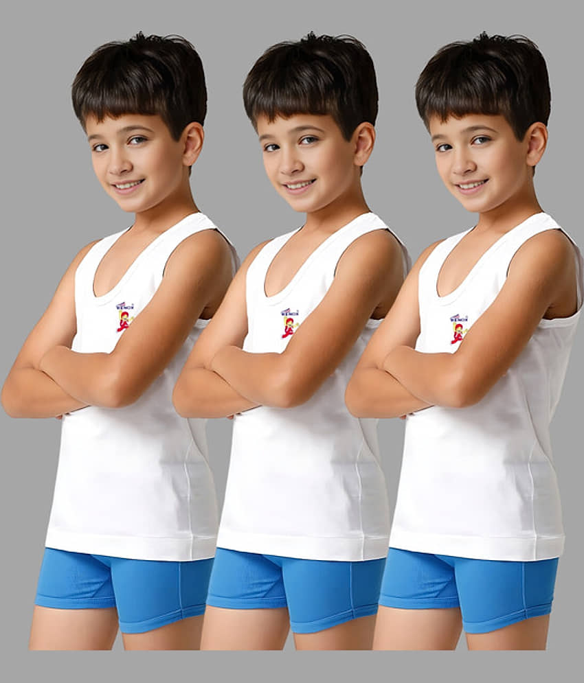 Renox Pack of 3 Boys Cotton Vest ( White ) - Nightwear & Loungewear | Buy online on ZillyBuy