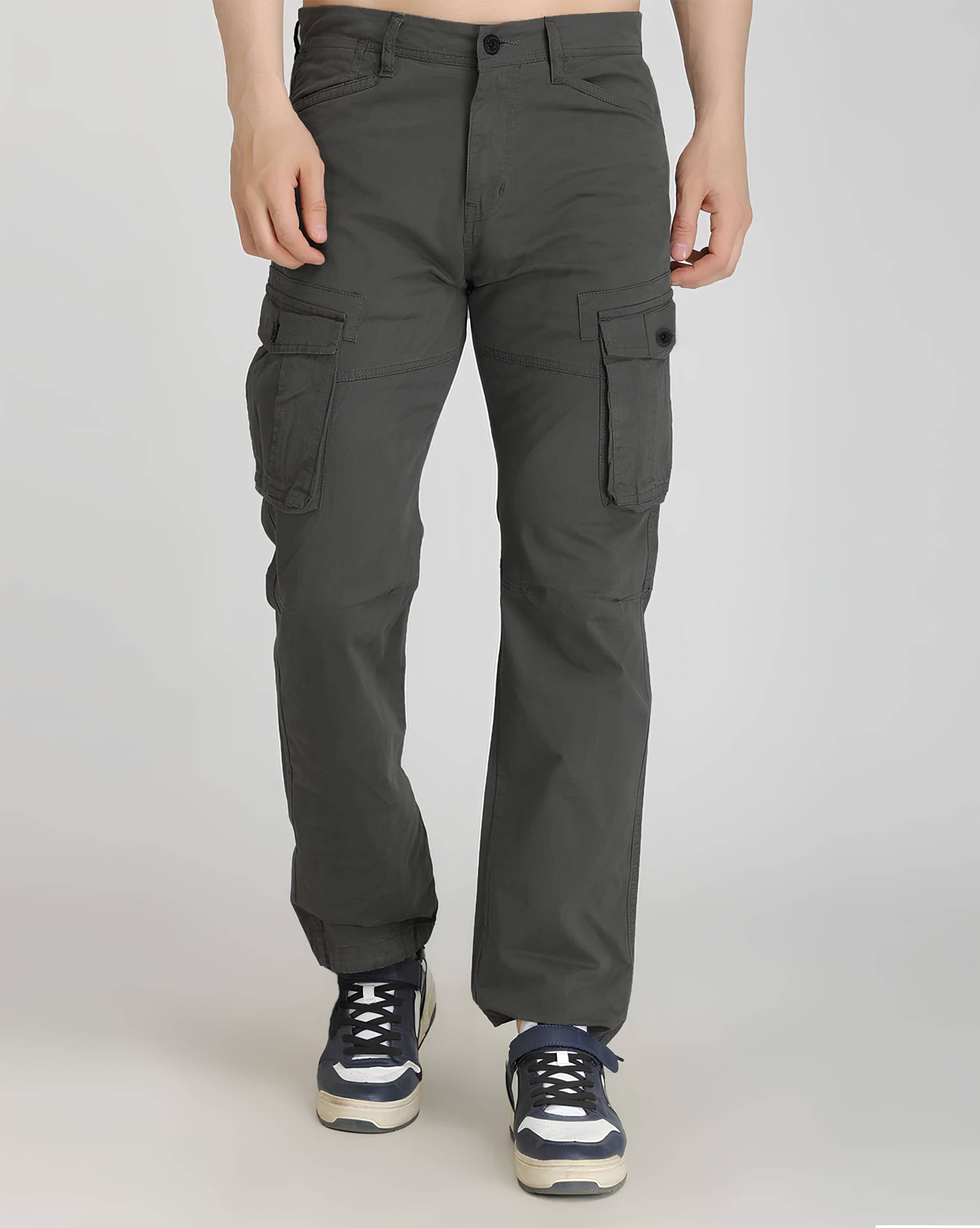     			Reoutlook Regular Flat Men's Cargos - Dark Grey ( Pack of 1 )