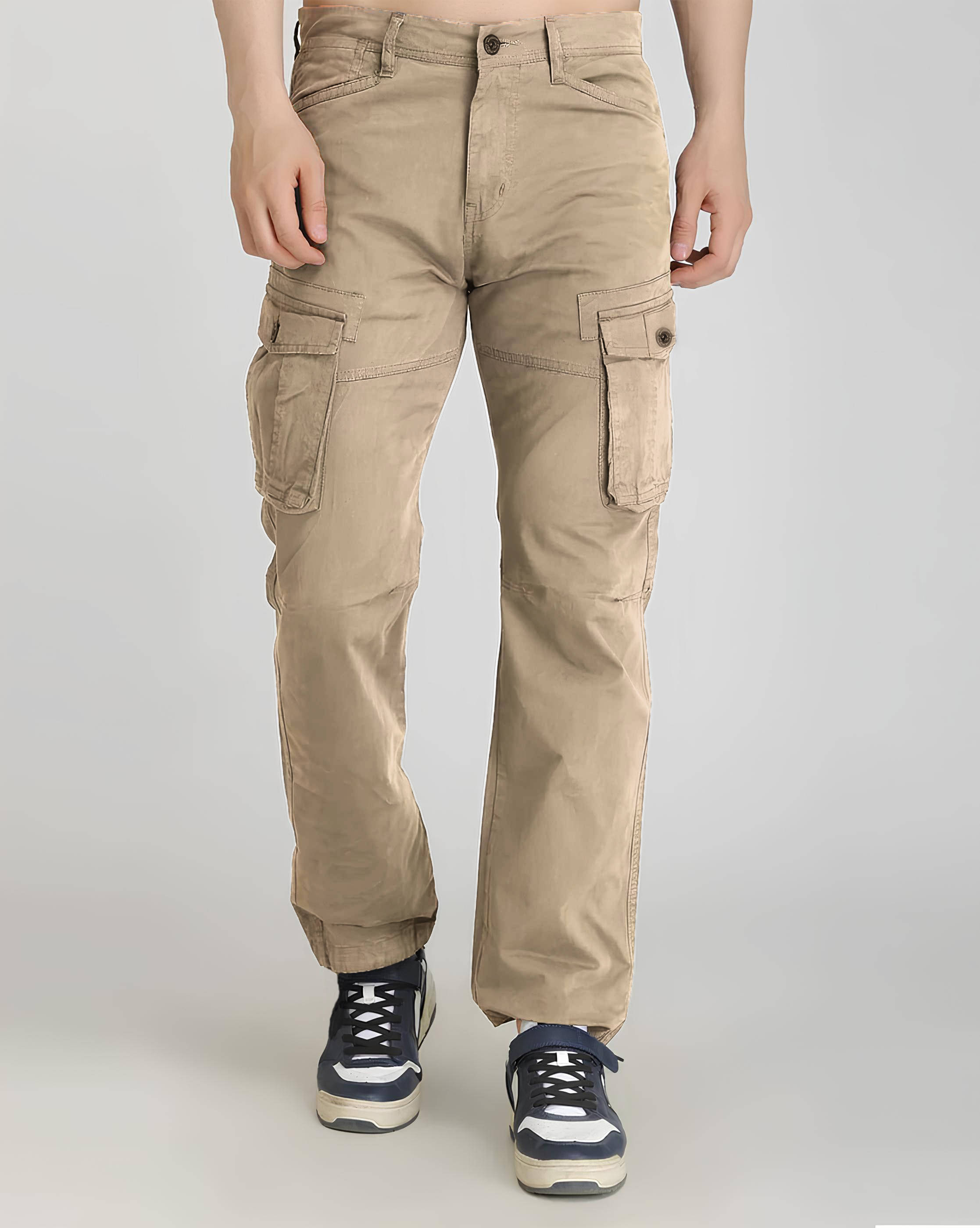     			Reoutlook Regular Flat Men's Cargos - Khaki ( Pack of 1 )
