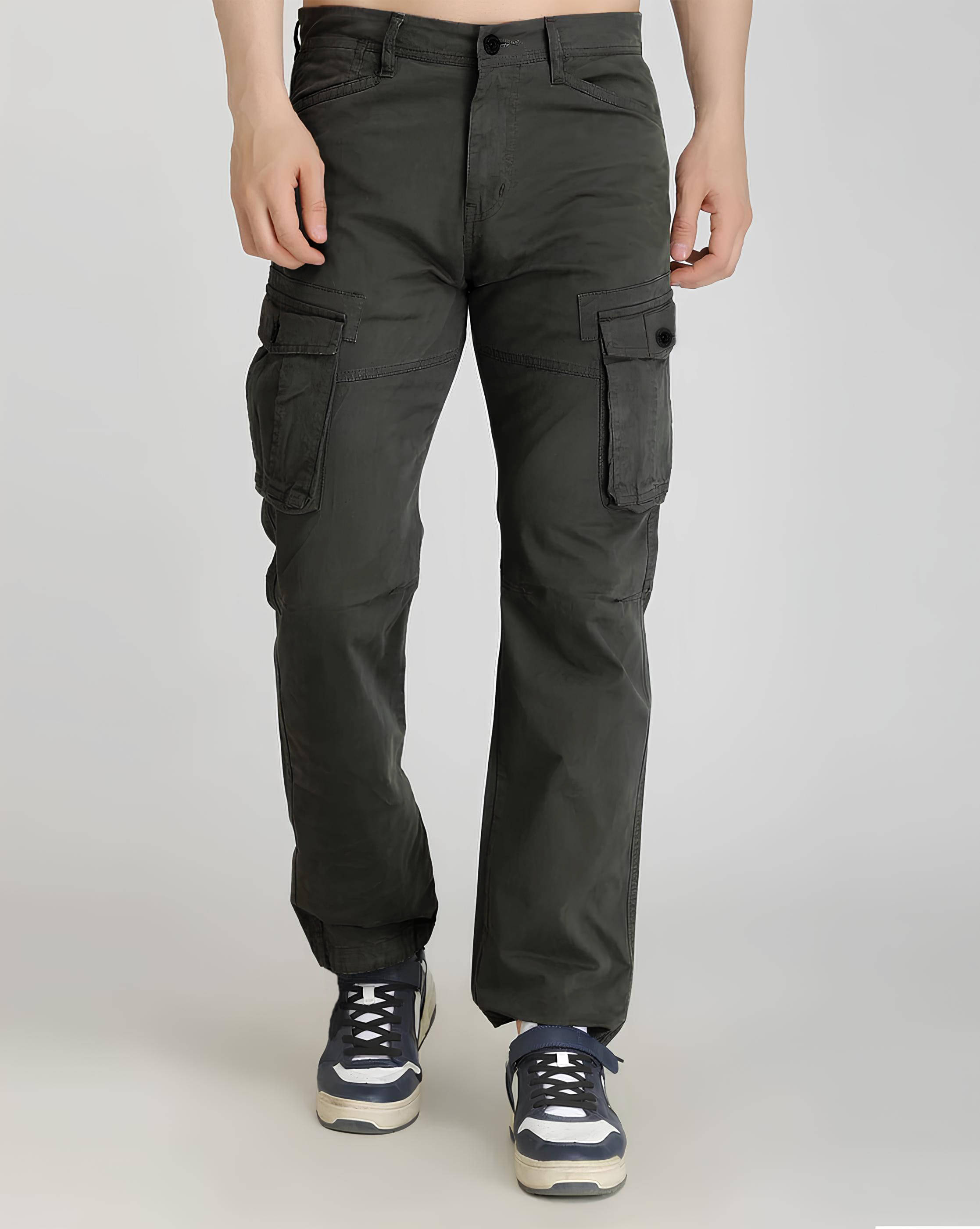     			Reoutlook Regular Flat Men's Cargos - Black ( Pack of 1 )