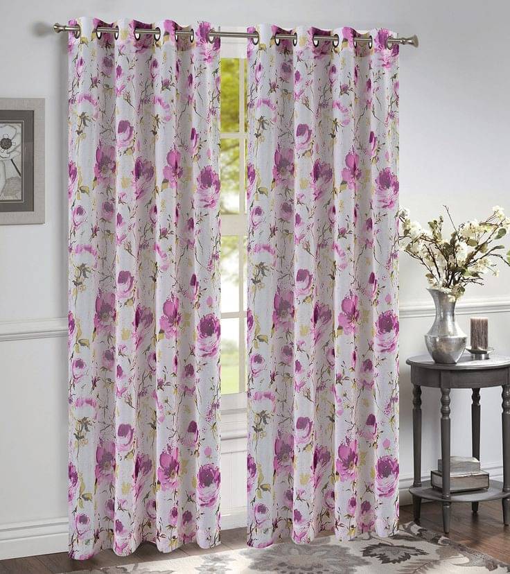 Royal Decor Graphic Room Darkening Eyelet Curtain 9 ft ( Pack of 1 ) - Pink Royal Decor Graphic Room Darkening Eyelet Curtain 9 ft ( Pack of 1 ) - Pink