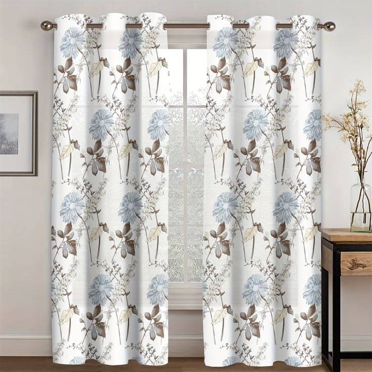 Royal Decor Graphic Room Darkening Eyelet Curtain 5 ft ( Pack of 1 ) - Grey Royal Decor Graphic Room Darkening Eyelet Curtain 5 ft ( Pack of 1 ) - Grey
