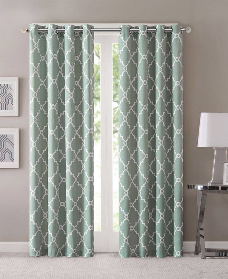     			Royal Decor Graphic Room Darkening Eyelet Curtain 7 ft ( Pack of 1 ) - Green