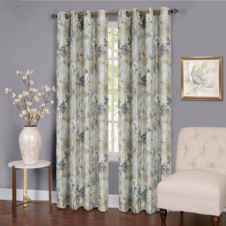 Royal Decor Graphic Room Darkening Eyelet Curtain 7 ft ( Pack of 1 ) - Yellow Royal Decor Graphic Room Darkening Eyelet Curtain 7 ft ( Pack of 1 ) - Yellow