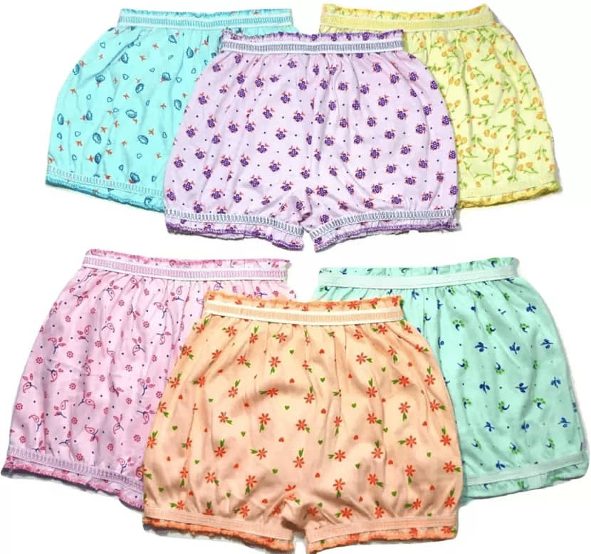 SONME ENTERPRISES Pack of 6 Cotton Panties For Baby Girls ( Multicolor )