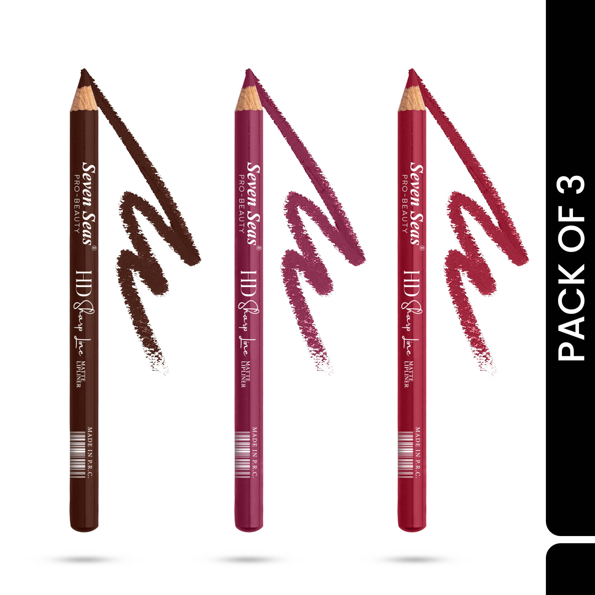 Seven Seas HD SHARP LINE Lip Liner Pencil Coffee Pack of 3 4 Seven Seas HD SHARP LINE Lip Liner Pencil Coffee Pack of 3 4