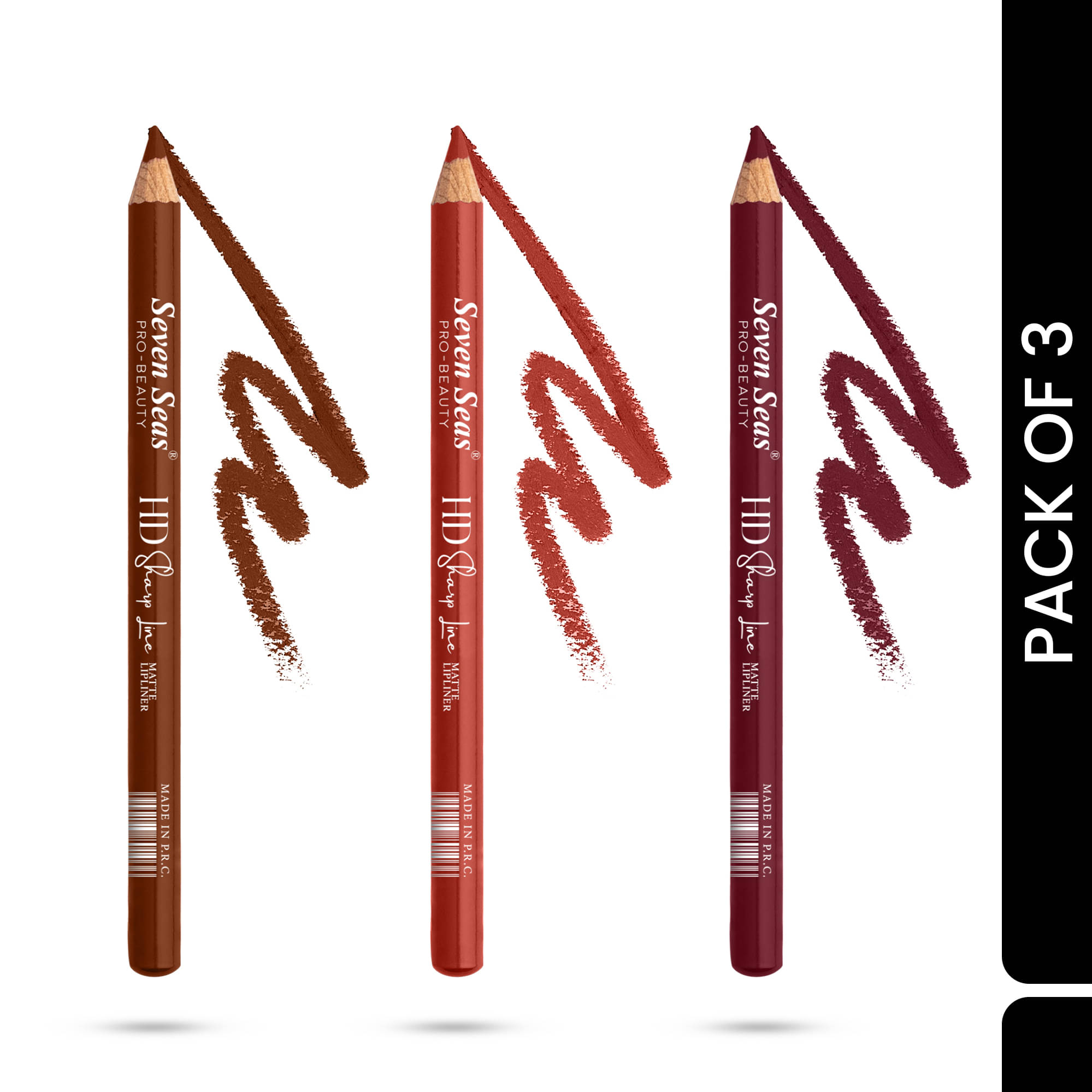 Seven Seas HD SHARP LINE Lip Liner Pencil Brown Pack of 3 4 Seven Seas HD SHARP LINE Lip Liner Pencil Brown Pack of 3 4
