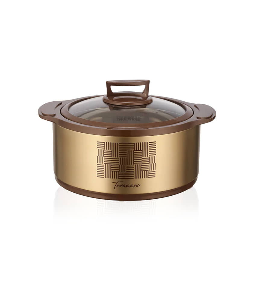 Trueware Cosmic Glass Insulated Brown Steel Thermoware Casserole ( Set of 1 , 2000 mL )