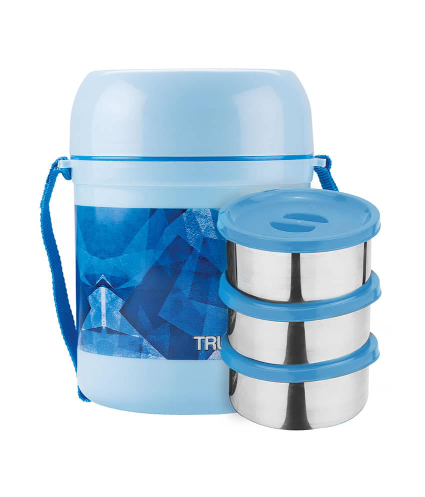     			Trueware Office 3 Plastic & Stainless Steel Insulated Lunch Box 3 - Container ( Pack of 1 )
