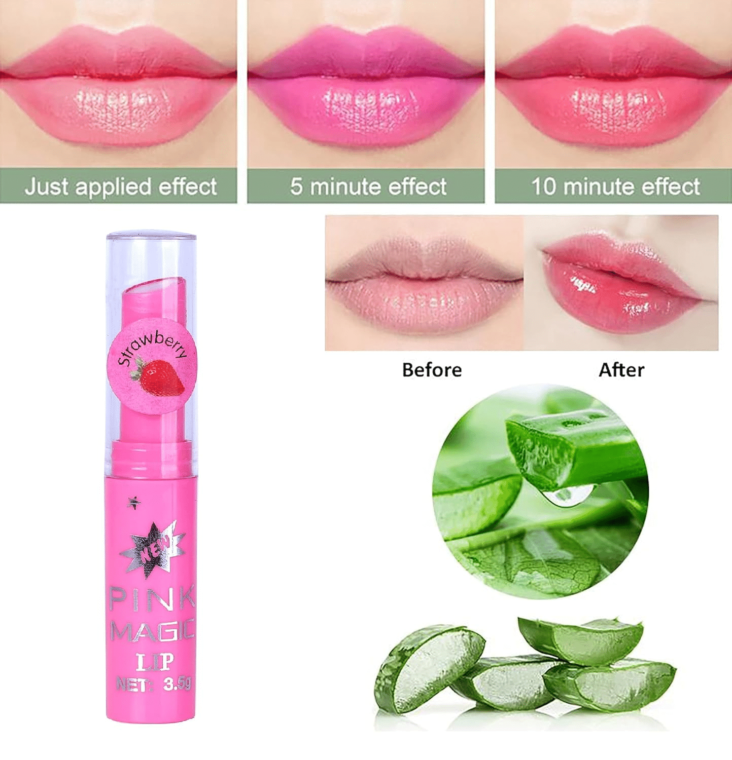     			VAGONS Pink Glossy Lipstick 150
