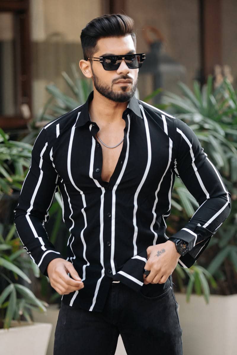 VENIZ WESTERN WEAR Poly Cotton Regular Fit Printed Full Sleeves Men's Casual Shirt - Black ( Pack of 1 )