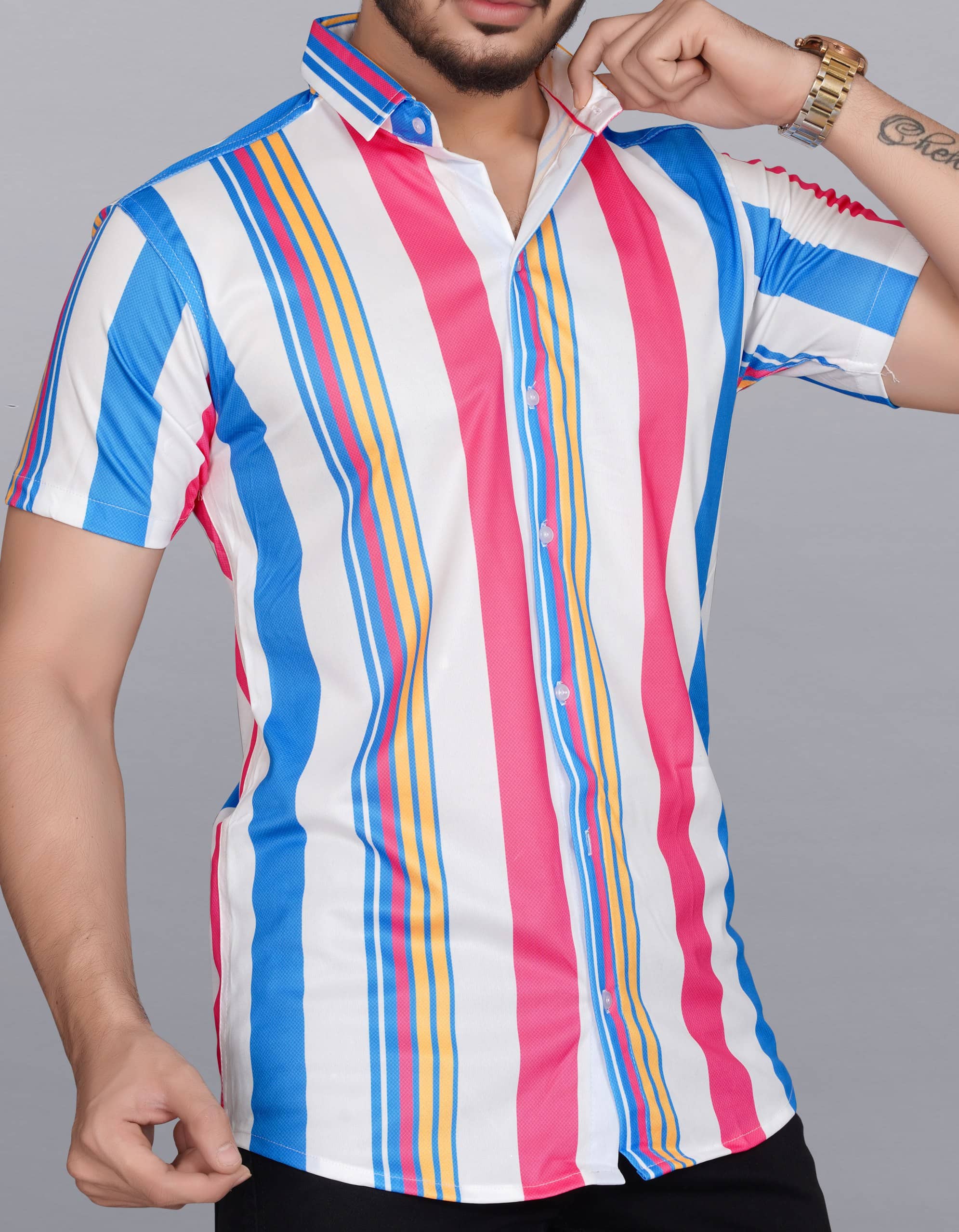 VENIZ WESTERN WEAR Poly Cotton Regular Fit Printed Half Sleeves Men's Casual Shirt - Pink ( Pack of 1 )