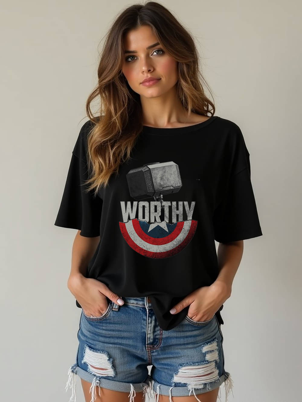 VIOUR Women Cotton Printed Regular Fit Round Neck T-Shirt ( Black )     			VIOUR Women Cotton Printed Regular Fit Round Neck T-Shirt ( Black )