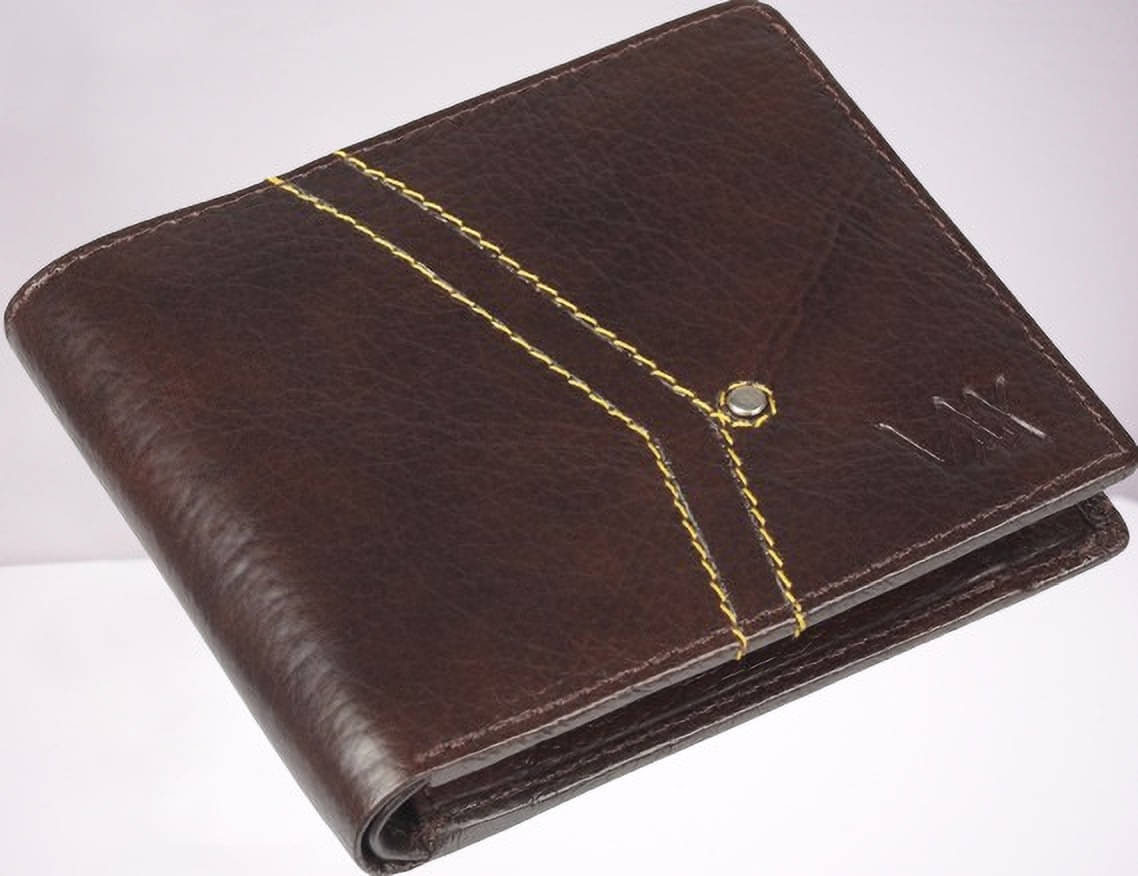 WILDAUK 100% Leather Self Design Men's Regular Wallet With More Than 10 Slots For Card ( Brown , Pack of 1 ) WILDAUK 100% Leather Self Design Men's Regular Wallet With More Than 10 Slots For Card ( Brown , Pack of 1 )