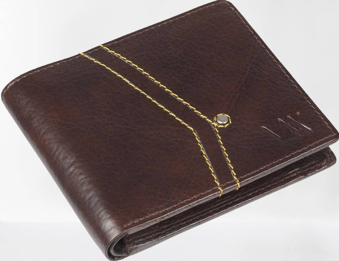 WILDAUK 100% Leather Self Design Men's Regular Wallet With More Than 10 Slots For Card ( Brown , Pack of 1 ) WILDAUK 100% Leather Self Design Men's Regular Wallet With More Than 10 Slots For Card ( Brown , Pack of 1 )