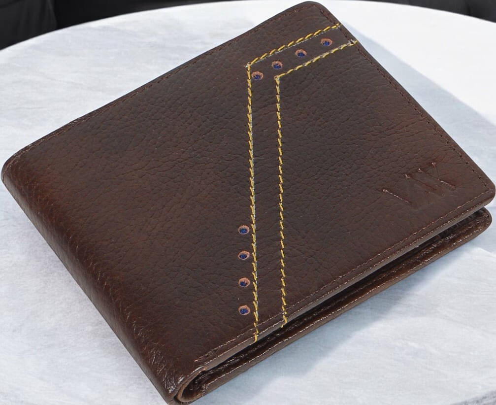 WILDAUK 100% Leather Self Design Men's Regular Wallet With More Than 10 Slots For Card ( Brown , Pack of 1 ) WILDAUK 100% Leather Self Design Men's Regular Wallet With More Than 10 Slots For Card ( Brown , Pack of 1 )