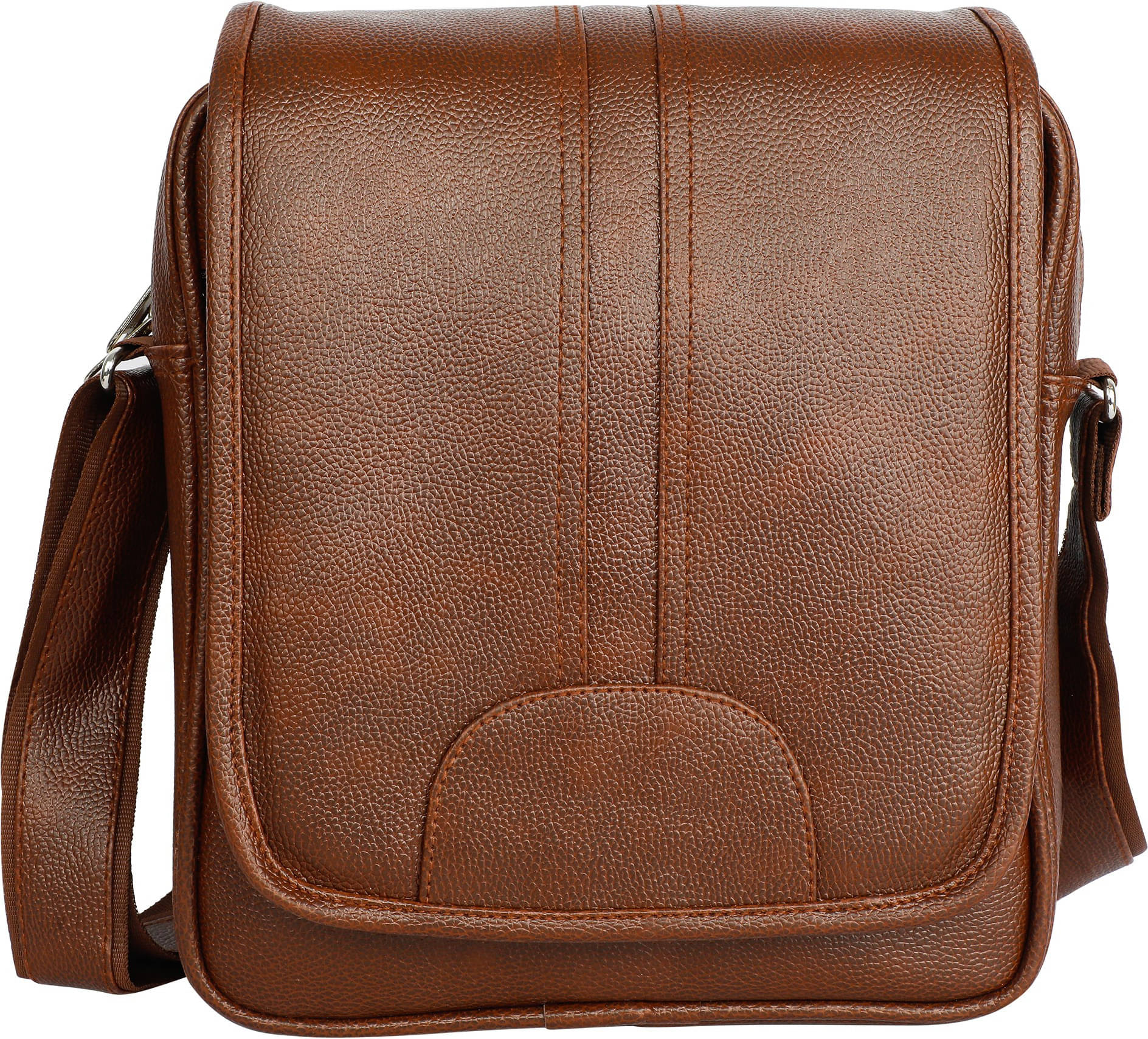     			WILDAUK Brown Textured Messenger Bag