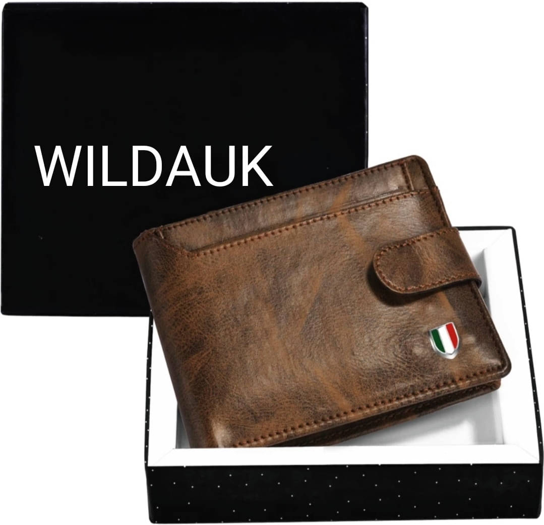     			WILDAUK PU Self Design Men's Regular Wallet With 7 Slots For Card ( Brown , Pack of 1 )