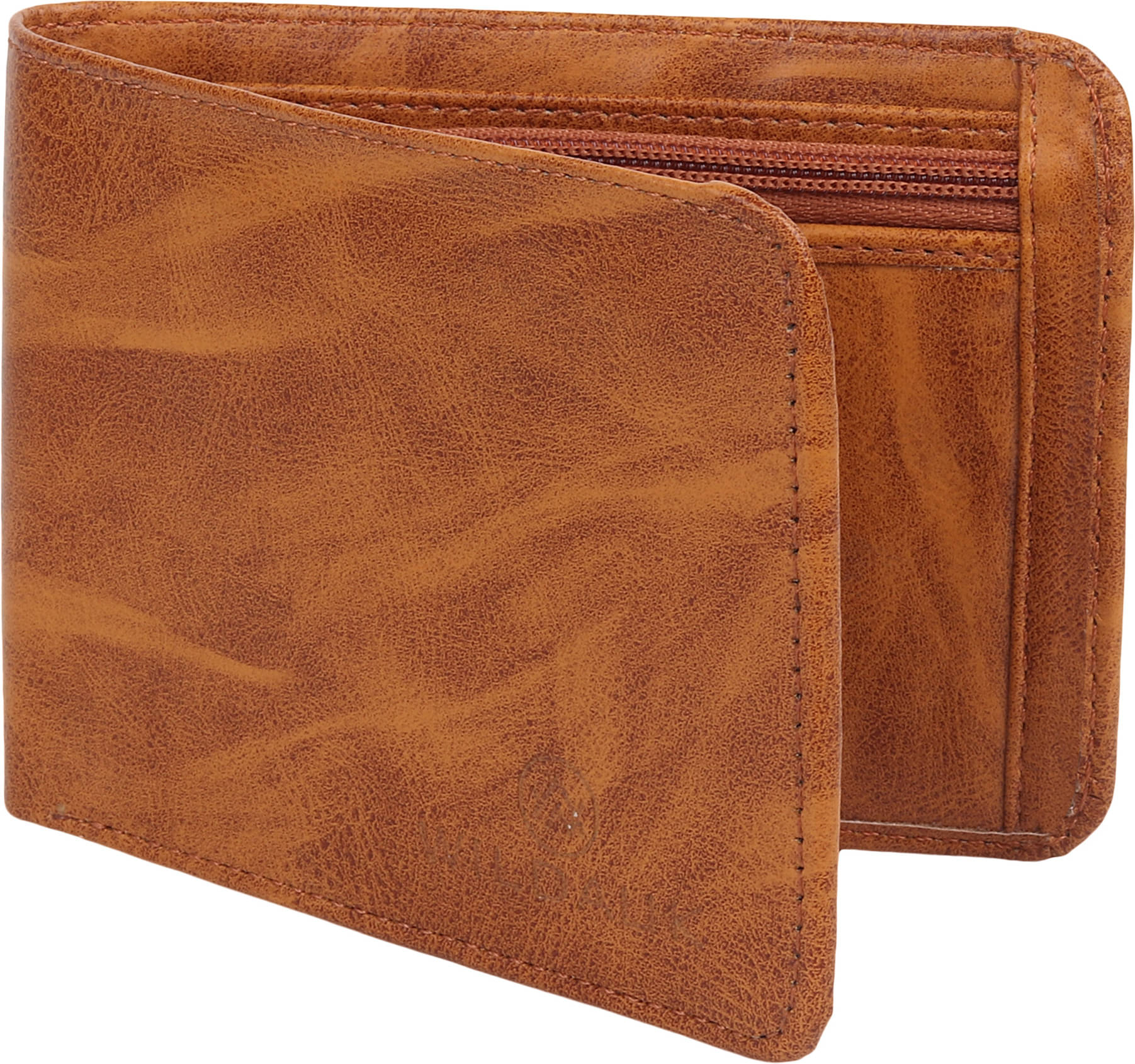     			WILDAUK PU Self Design Men's Regular Wallet With 4 Slots For Card ( Tan , Pack of 1 )