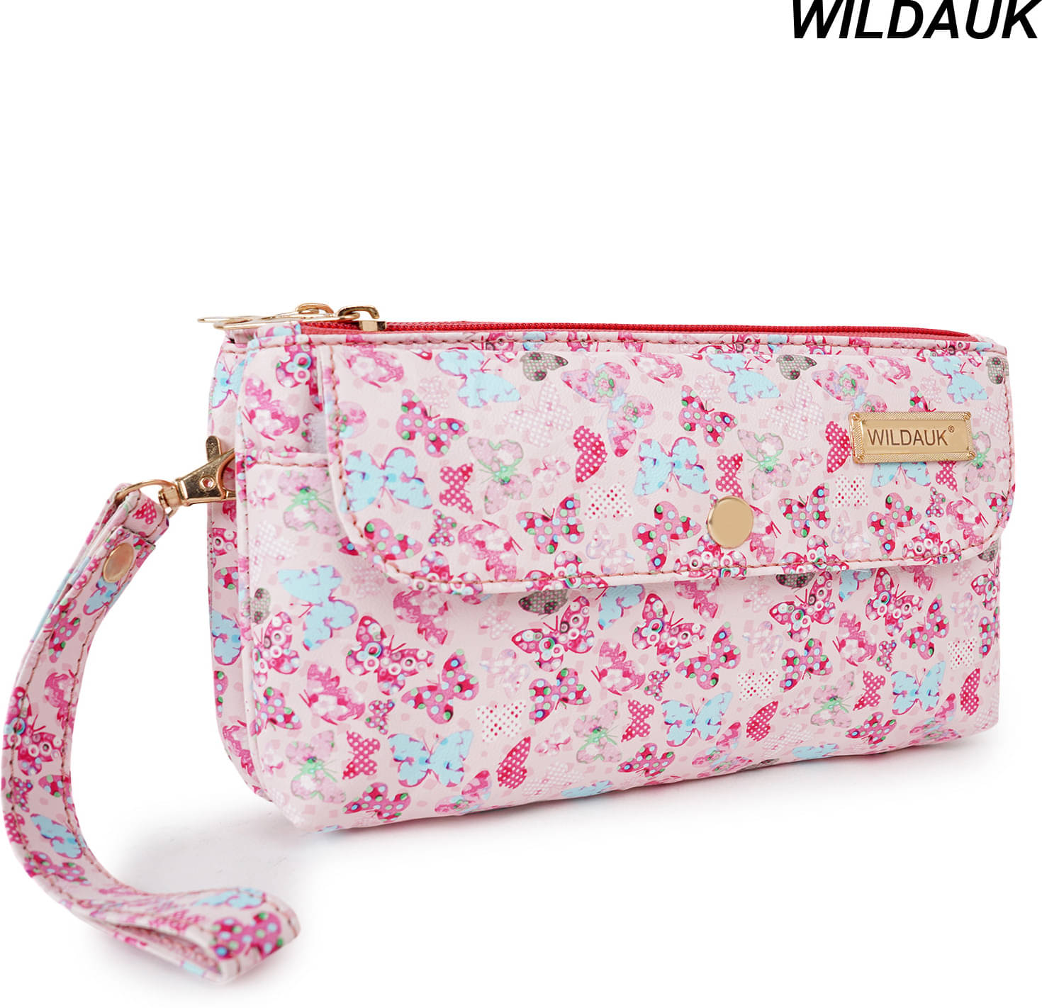     			WILDAUK Pink Pure Leather Box Clutch