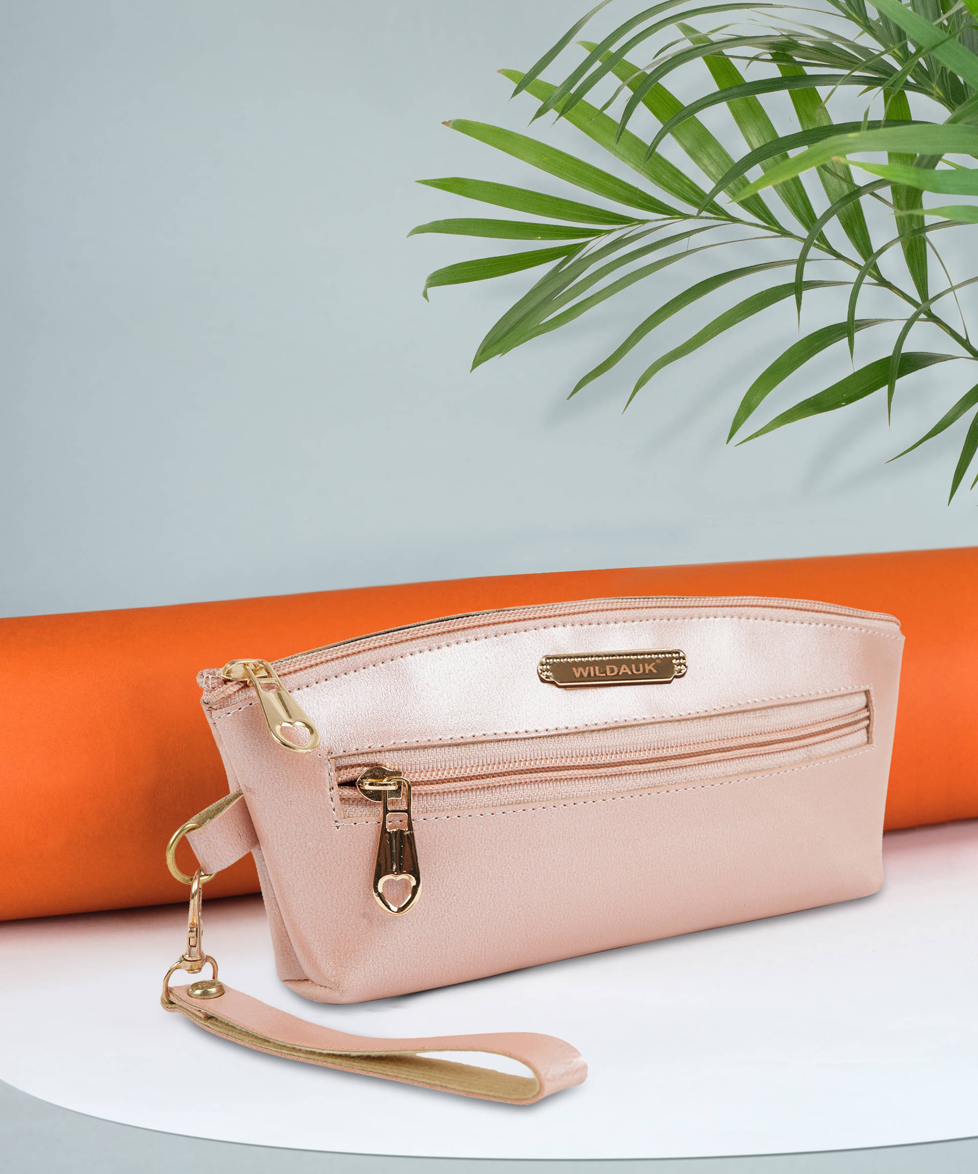     			WILDAUK Pink Pure Leather Box Clutch