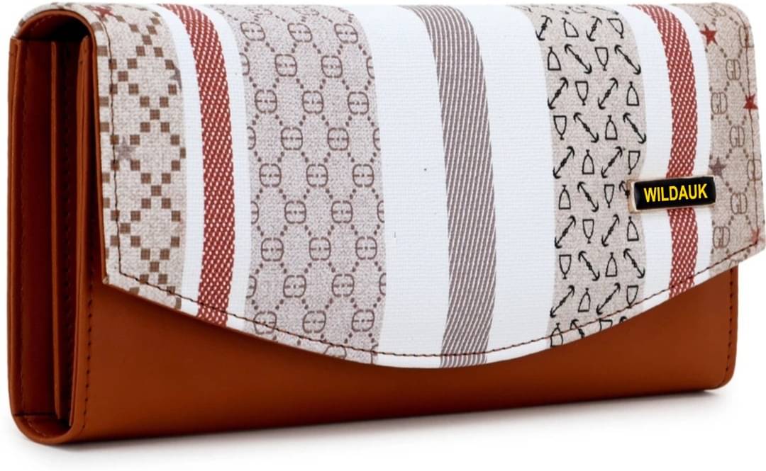     			WILDAUK Tan Pure Leather Box Clutch