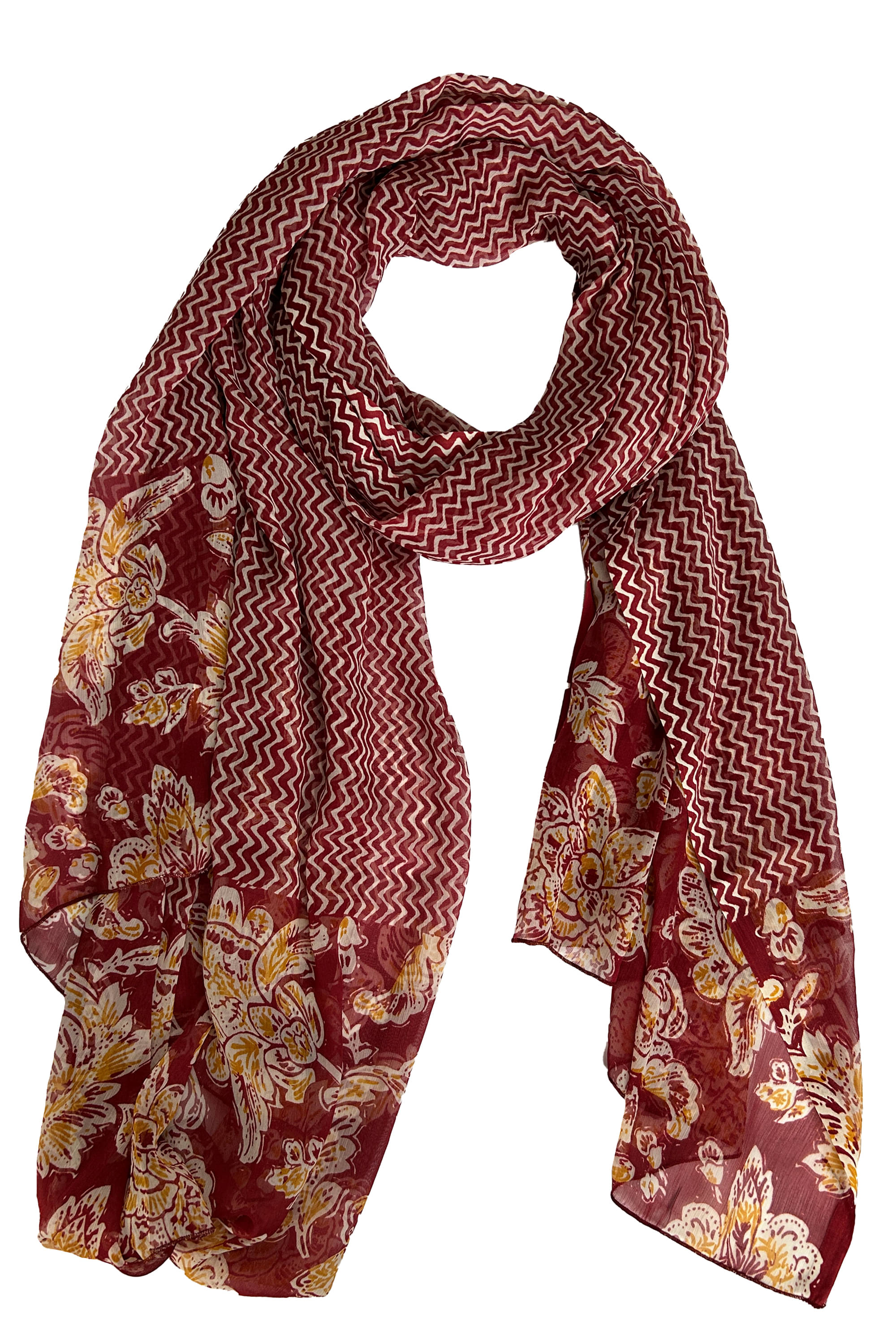 Yash Gallery Maroon Chiffon Women's Dupatta - ( Pack of 1 ) Yash Gallery Maroon Chiffon Women's Dupatta - ( Pack of 1 )