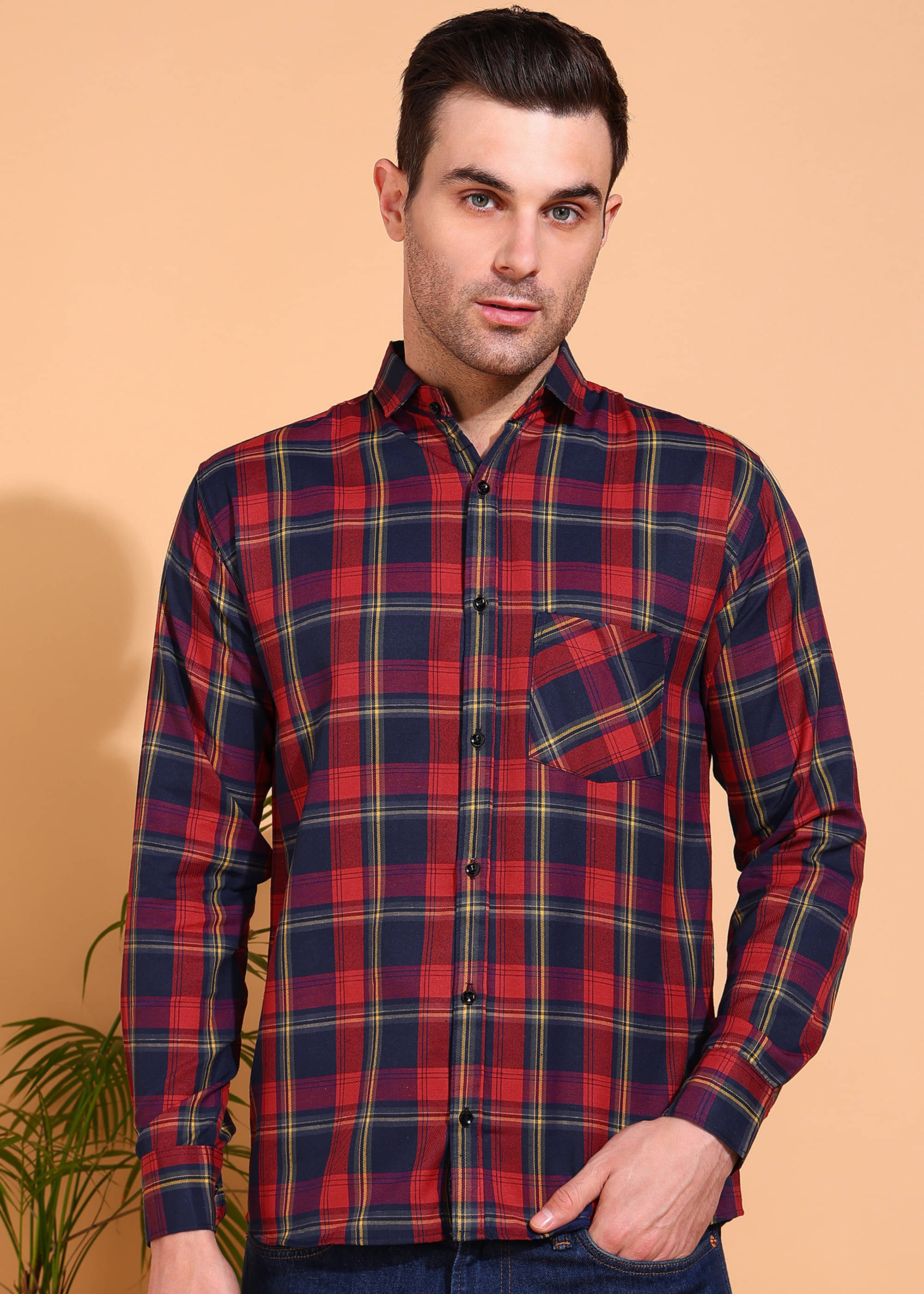 allan peter 100% Cotton Regular Fit Checks Full Sleeves Men's Casual Shirt - Maroon ( Pack of 1 ) allan peter 100% Cotton Regular Fit Checks Full Sleeves Men's Casual Shirt - Maroon ( Pack of 1 )
