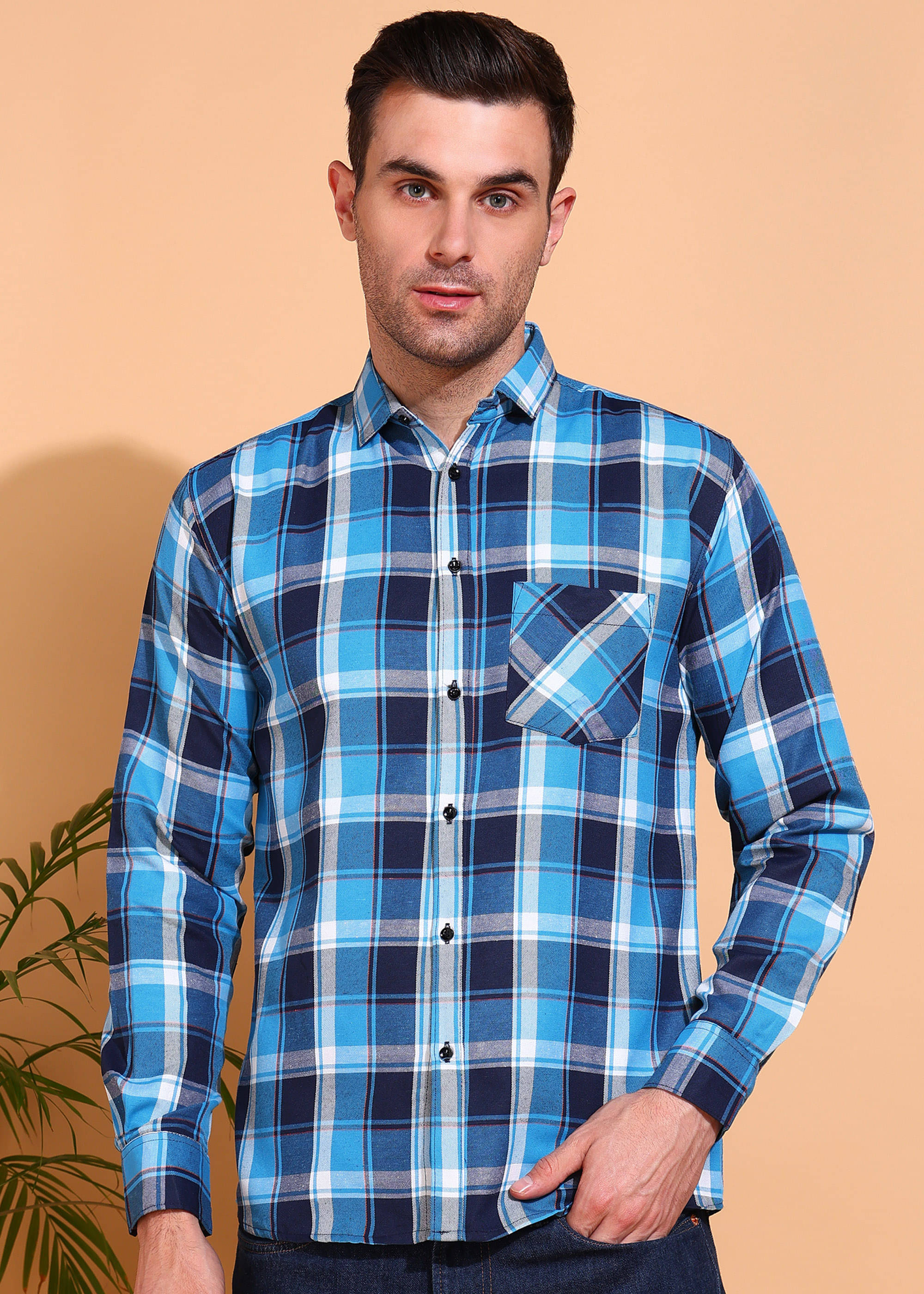     			allan peter 100% Cotton Regular Fit Checks Full Sleeves Men's Casual Shirt - Multi ( Pack of 1 )