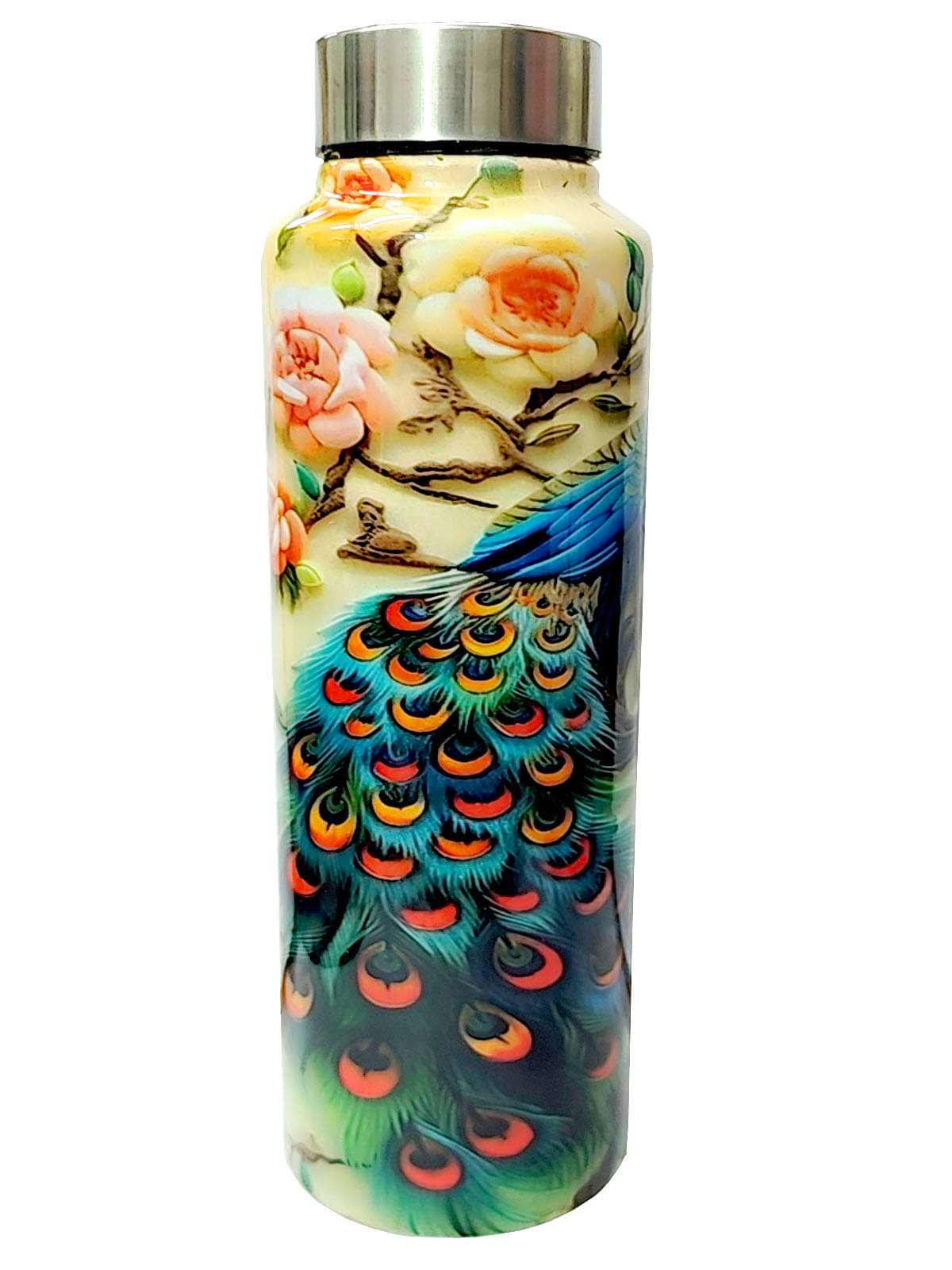 viDixn Peacock Rose Design Leak-Proof Steel Water Bottle Multicolor Stainless Steel Water Bottle 1000 mL ( Set of 1 ) viDixn Peacock Rose Design Leak-Proof Steel Water Bottle Multicolor Stainless Steel Water Bottle 1000 mL ( Set of 1 )