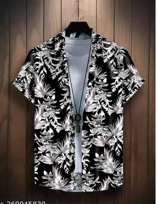 ARZ Poly Cotton Regular Fit Printed Half Sleeves Men's Casual Shirt - Black ( Pack of 1 ) ARZ Poly Cotton Regular Fit Printed Half Sleeves Men's Casual Shirt - Black ( Pack of 1 )