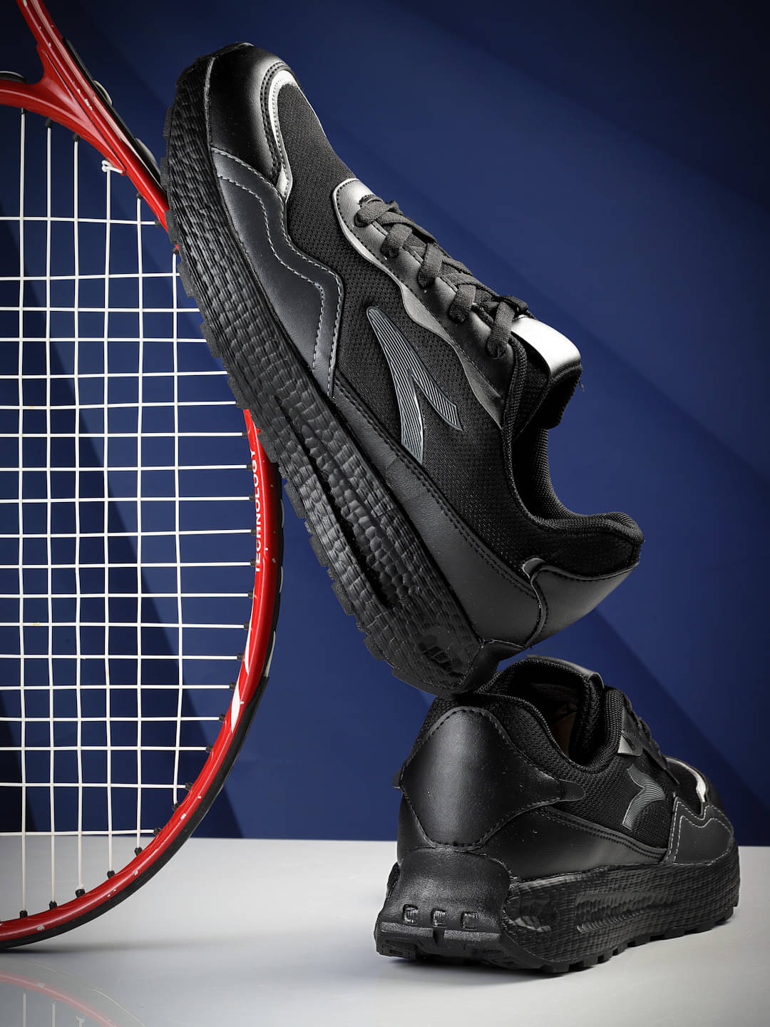     			Action Black Men's Sneakers