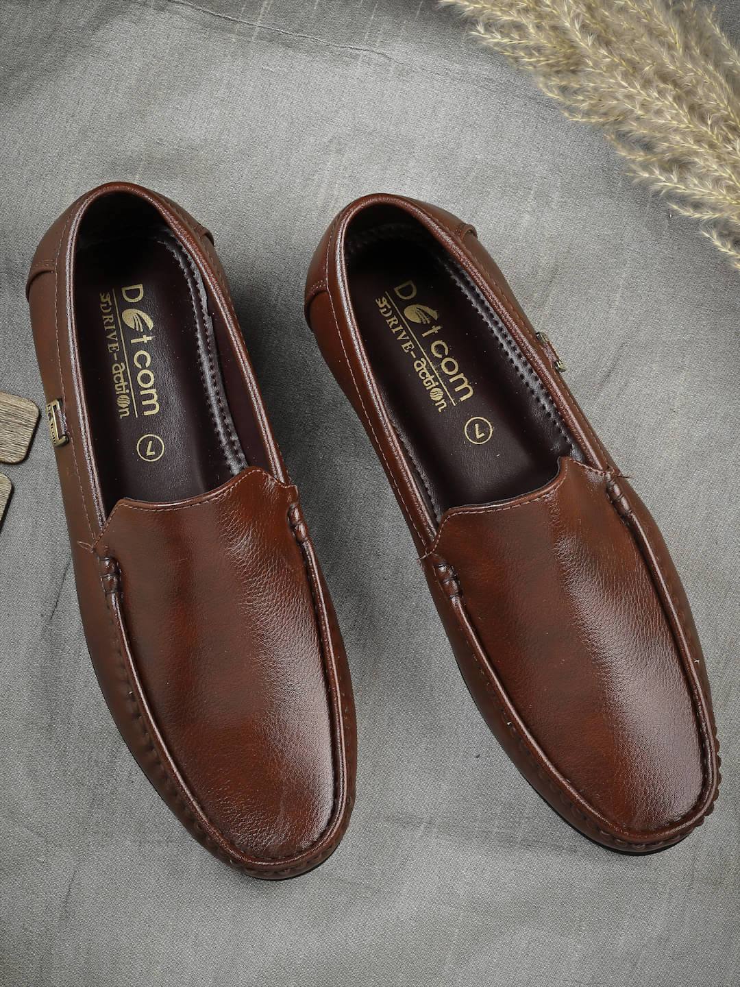     			Action Brown Men's Slip on